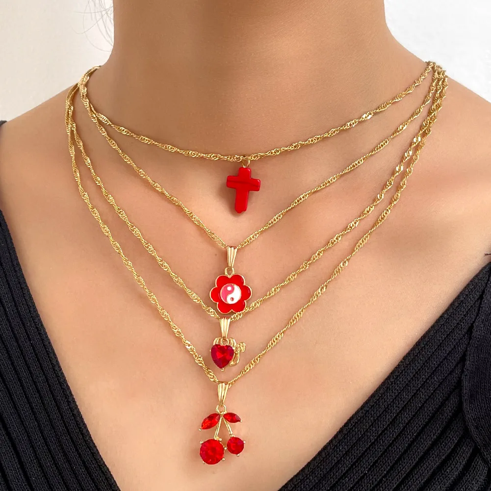 Flatfoosie Fashion Multi-layer Heart Crystal Golden Chain Necklace For Women Cross Flowers Pendant Choker Necklace Boho Jewelry
Flatfoosie Fashion Multi-layer Heart Crystal Golden Chain Necklace For Women Cross Flowers Pendant Choker Necklace Boho Jewelry
