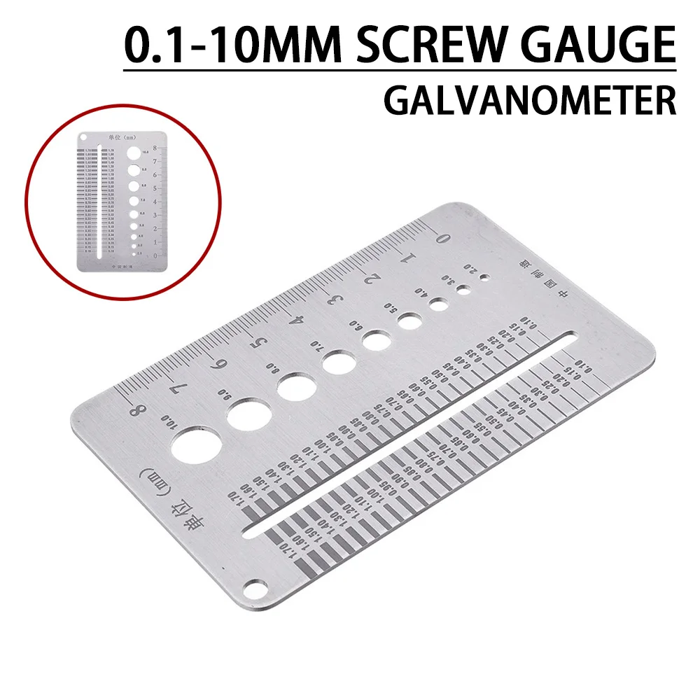 0.1-10mm Screw Gauge Stainless Steel Plate Diameter Measuring Gauge for Bolt Wire Drill Bit Marking Tools
0.1-10mm Screw Gauge Stainless Steel Plate Diameter Measuring Gauge for Bolt Wire Drill Bit Marking Tools