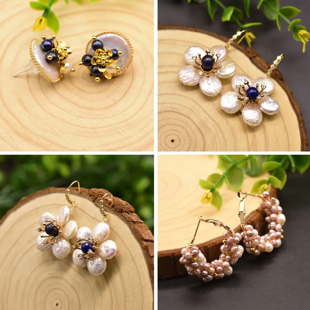 Natural Freshwater Pearl Flower Dangle Earrings For Women Wedding Lapis Lazuli Drop Earrings Luxury Jewelry Accessories Handmade
Natural Freshwater Pearl Flower Dangle Earrings For Women Wedding Lapis Lazuli Drop Earrings Luxury Jewelry Accessories Handmade