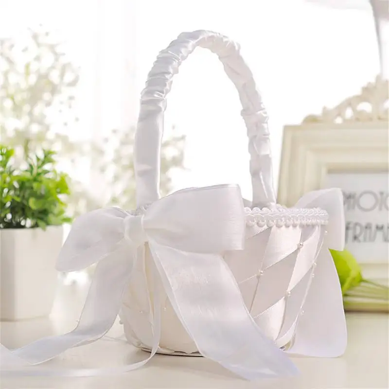 Home Decor Hand-woven Rattan Woven Lace Wedding Flower Girl Basket Flower Petal Basket Fruit Basket Wedding Decorations
Home Decor Hand-woven Rattan Woven Lace Wedding Flower Girl Basket Flower Petal Basket Fruit Basket Wedding Decorations