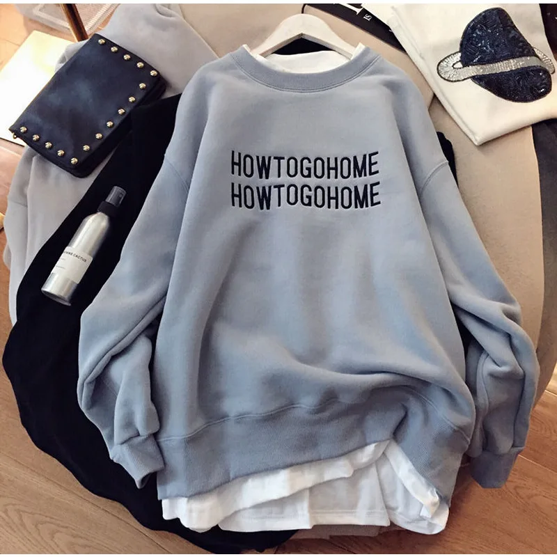 Fashion Fake Two Piece Large Size Sweater Women's Korean Long Sleeve Spring And Autumn 2021 New Plush Thickened Warm Loose Top
Fashion Fake Two Piece Large Size Sweater Women's Korean Long Sleeve Spring And Autumn 2021 New Plush Thickened Warm Loose Top