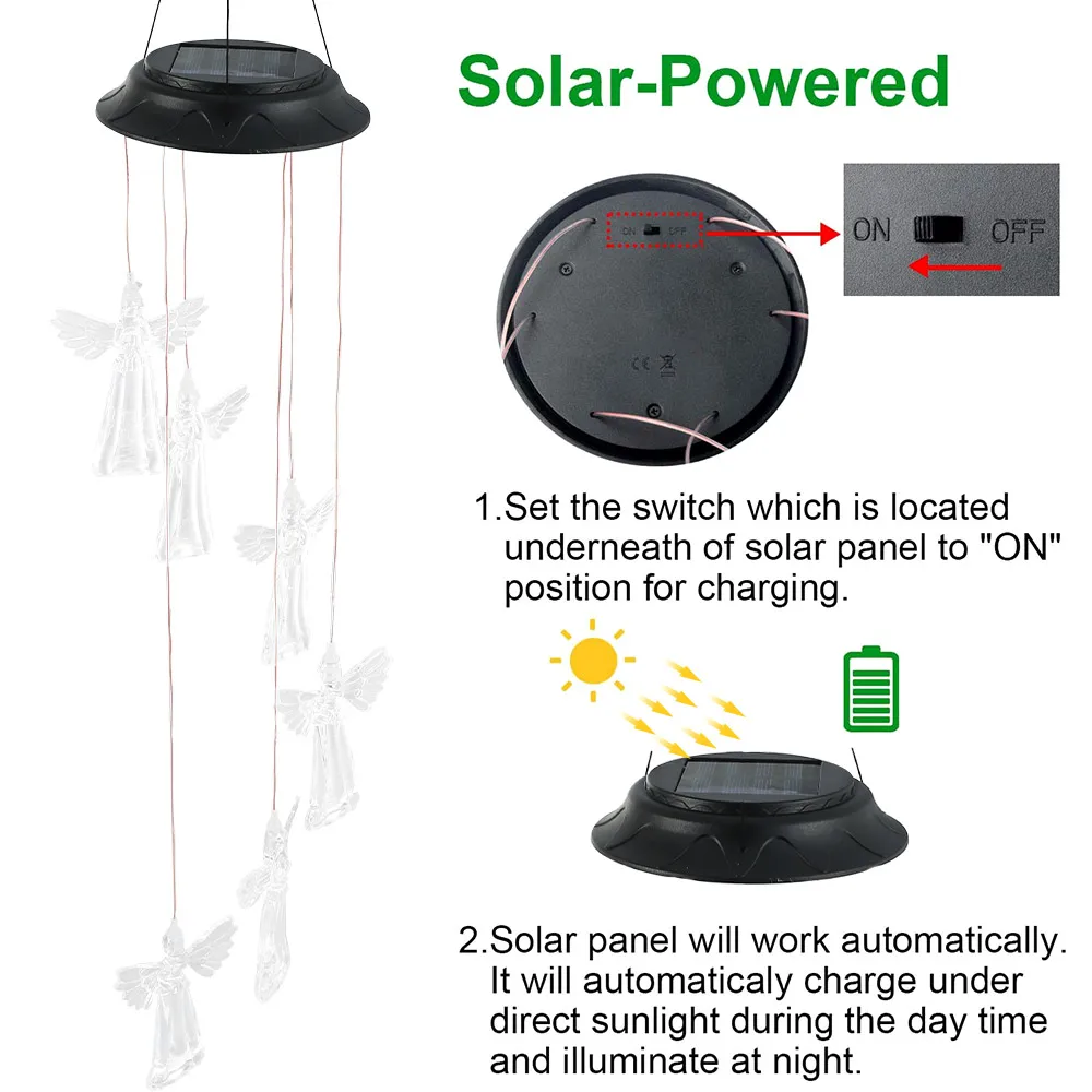 Solar Lights Hanging Crystall Angel Wind Chime Light Solar Led Light Outdoor Patio Decor Waterproof Solar Lamp Windchime Light 
Solar Lights Hanging Crystall Angel Wind Chime Light Solar Led Light Outdoor Patio Decor Waterproof Solar Lamp Windchime Light