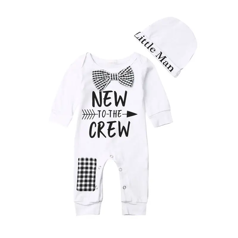 Kids Baby Boys Romper Newborn Clothes Infant Bowknot Long Sleeve Cotton Romper+Hat Autumn Toddler Boys Jumpsuit Outfit 2pcs
Kids Baby Boys Romper Newborn Clothes Infant Bowknot Long Sleeve Cotton Romper+Hat Autumn Toddler Boys Jumpsuit Outfit 2pcs