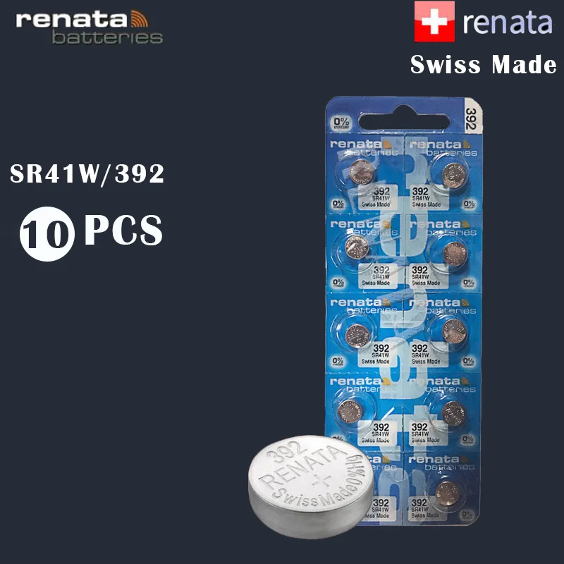 10 шт./лот Renata 392 100% оригинальный новый долговечный SR41W LR41 AG3 Швейцарский