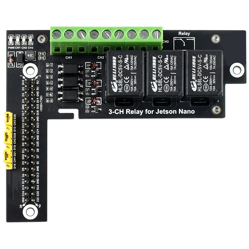 3-Ch Relay Expansion Board Designed for Jetson Nano,3 Channels Relay Control,Configurable Control Pin,Up to 2X Stackable
3-Ch Relay Expansion Board Designed for Jetson Nano,3 Channels Relay Control,Configurable Control Pin,Up to 2X Stackable