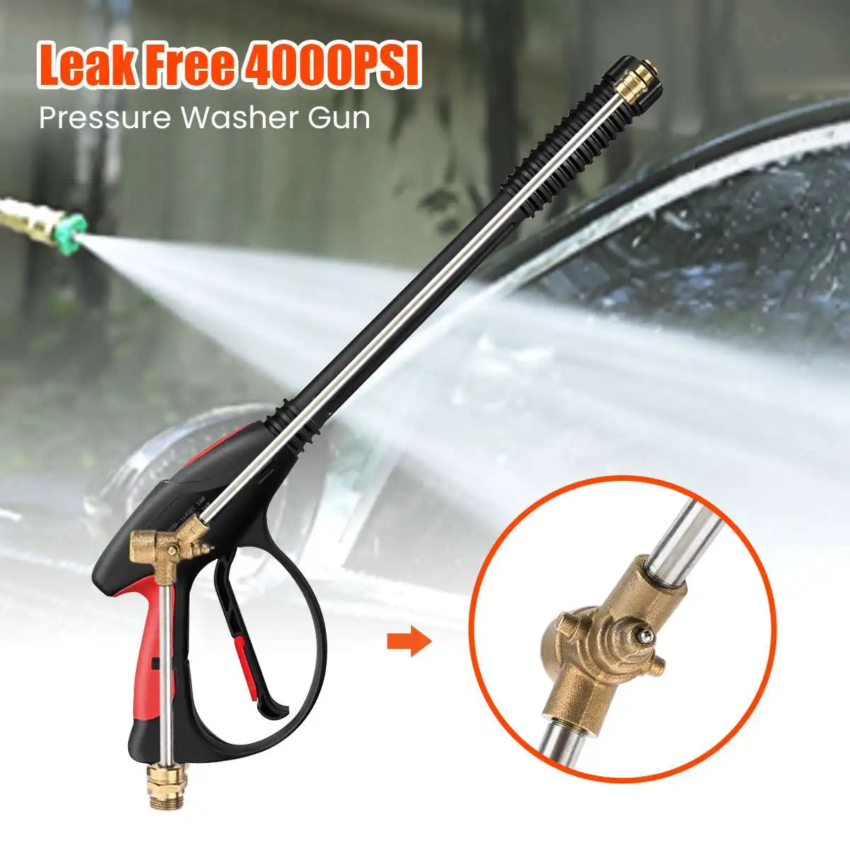 4000 PSI Car High Pressure Power Washer Power Spray Car Wash Gun with M22-14mm Thread 19 inch Extendable Wand and 5 Nozzle Tips
4000 PSI Car High Pressure Power Washer Power Spray Car Wash Gun with M22-14mm Thread 19 inch Extendable Wand and 5 Nozzle Tips