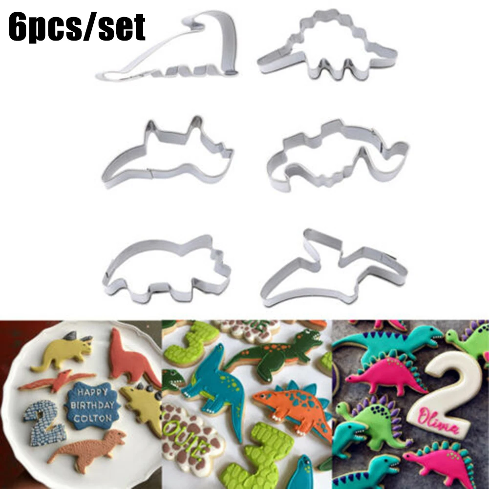6Pcs Food Grade Stainless Steel Biscuit Mould Dinosaur Shape Tasteless Dust Resistant Fondant Cake Mold Demould Sugar Craft
6Pcs Food Grade Stainless Steel Biscuit Mould Dinosaur Shape Tasteless Dust Resistant Fondant Cake Mold Demould Sugar Craft