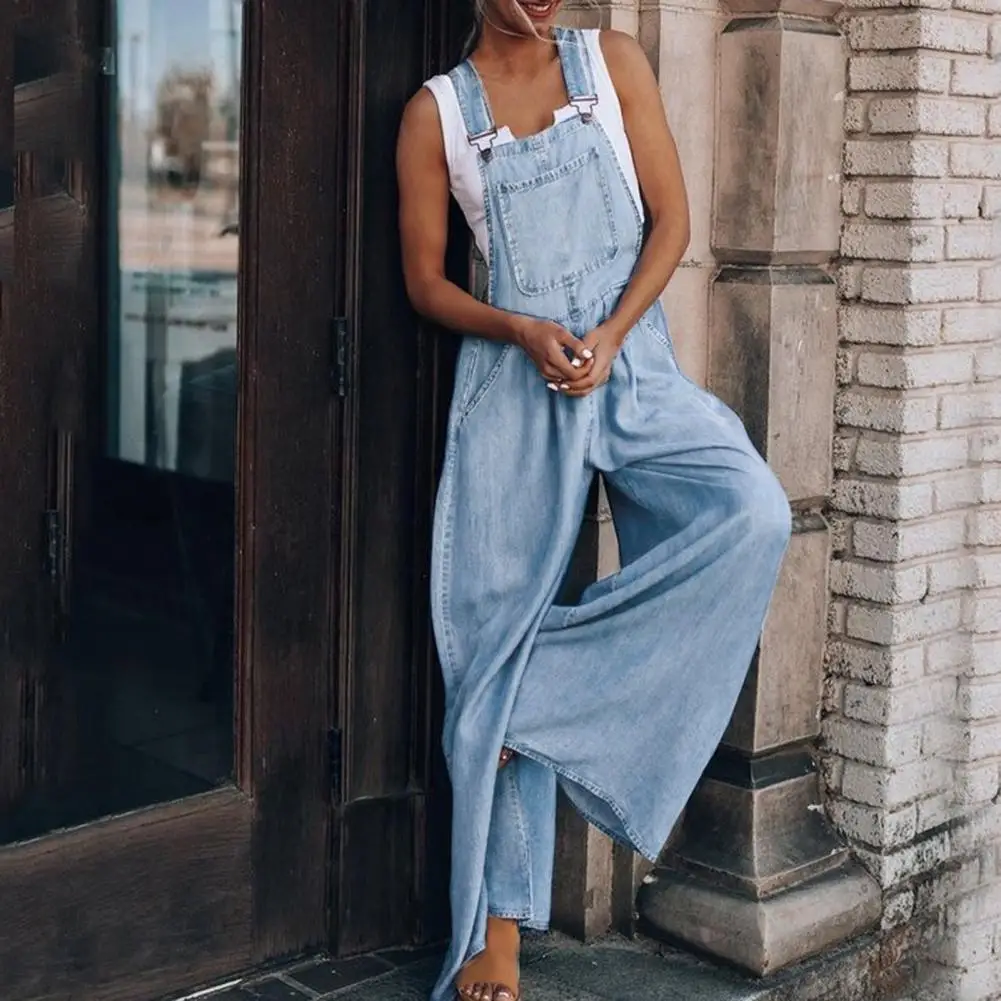 Blue Jean Jumpsuit Woman Overalls Loose Wide Leg Pant Autumn Summer Pocket High Waist Jumpsuits for Women Rompers 2021
Blue Jean Jumpsuit Woman Overalls Loose Wide Leg Pant Autumn Summer Pocket High Waist Jumpsuits for Women Rompers 2021