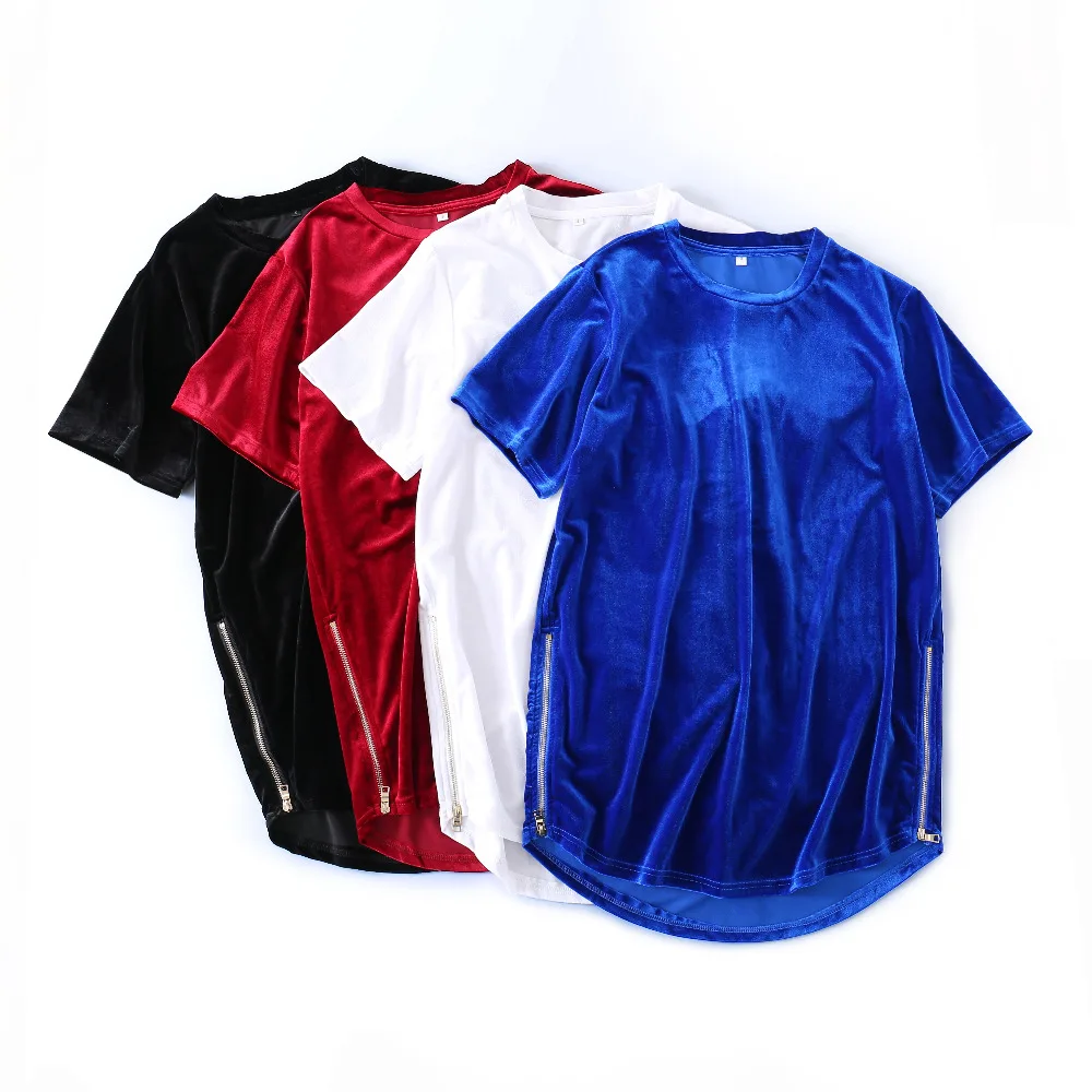Men's Velvet T-Shirt Harajuku Oversized Tee Top Side Zipper Hip-hop T shirt for Men Red/Blue/Black Short-Sleeve Velour
Men's Velvet T-Shirt Harajuku Oversized Tee Top Side Zipper Hip-hop T shirt for Men Red/Blue/Black Short-Sleeve Velour