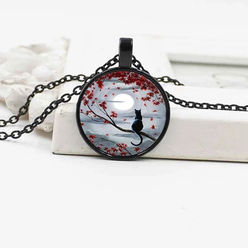 New classic moon cat crystal glass necklace jewelry European and American alloy pendant retro accessories
New classic moon cat crystal glass necklace jewelry European and American alloy pendant retro accessories