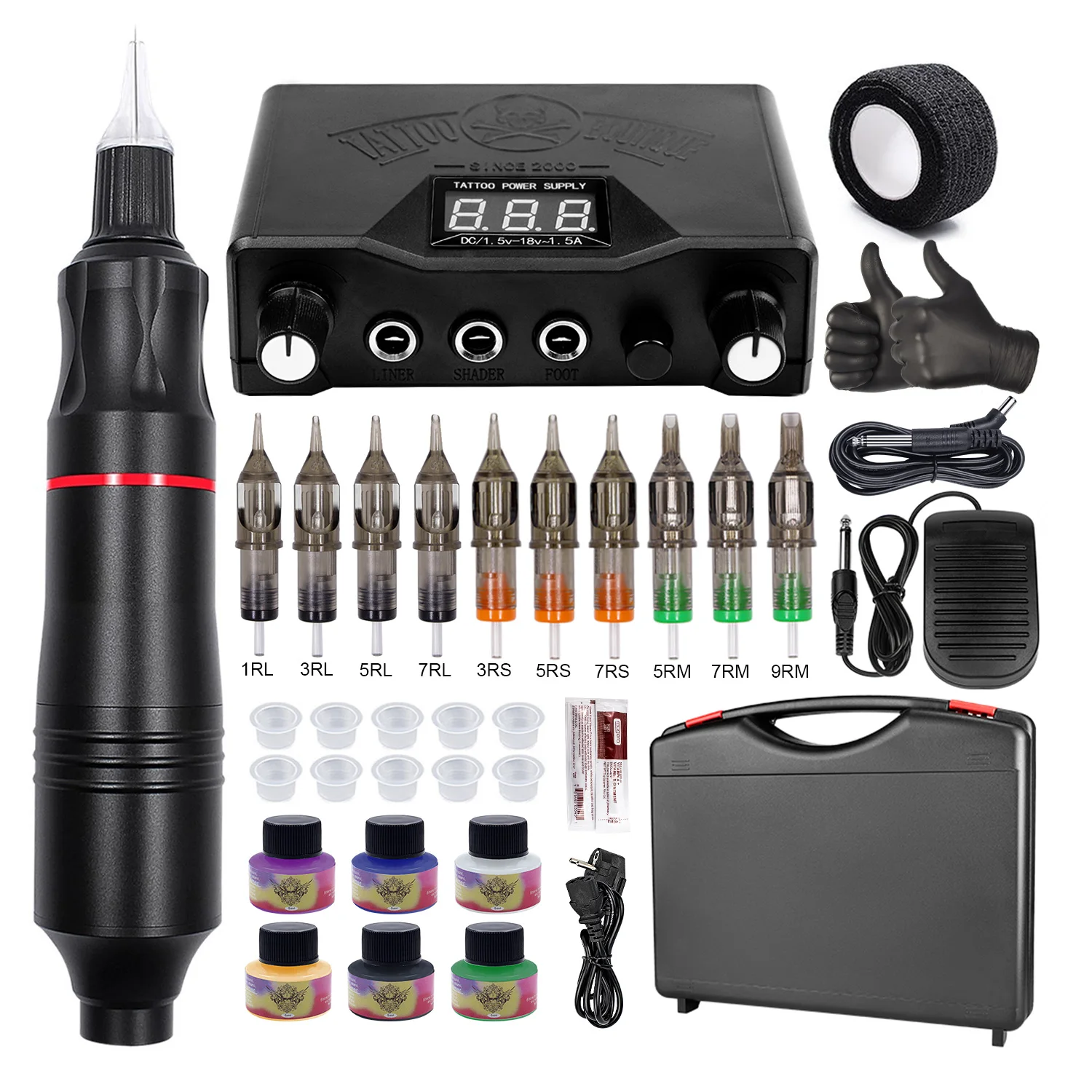 Tattoo Machine Set Complete Rotary Tattoo Pen Kit with Ink Set for Permanent Makeup Machine Rotary Tattoo Pen Kit for Tattoo Art
Tattoo Machine Set Complete Rotary Tattoo Pen Kit with Ink Set for Permanent Makeup Machine Rotary Tattoo Pen Kit for Tattoo Art