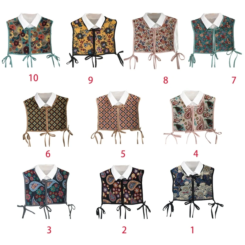 Women Chinese Style Embroidery Half Top Shawl Vintage Flroal Cheongsam Fake Collar Decorative Neck Cover Dickey Capelet
Women Chinese Style Embroidery Half Top Shawl Vintage Flroal Cheongsam Fake Collar Decorative Neck Cover Dickey Capelet
