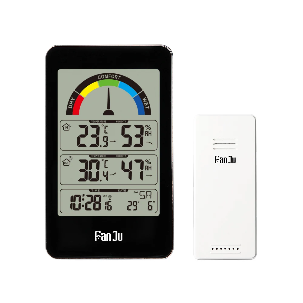 FanJu FJ3356 Alarm Clock Wall Table Clock Thermometer Hygrometer Indoor Outdoor Temperature and Humidity with Outdoor Sensor
FanJu FJ3356 Alarm Clock Wall Table Clock Thermometer Hygrometer Indoor Outdoor Temperature and Humidity with Outdoor Sensor