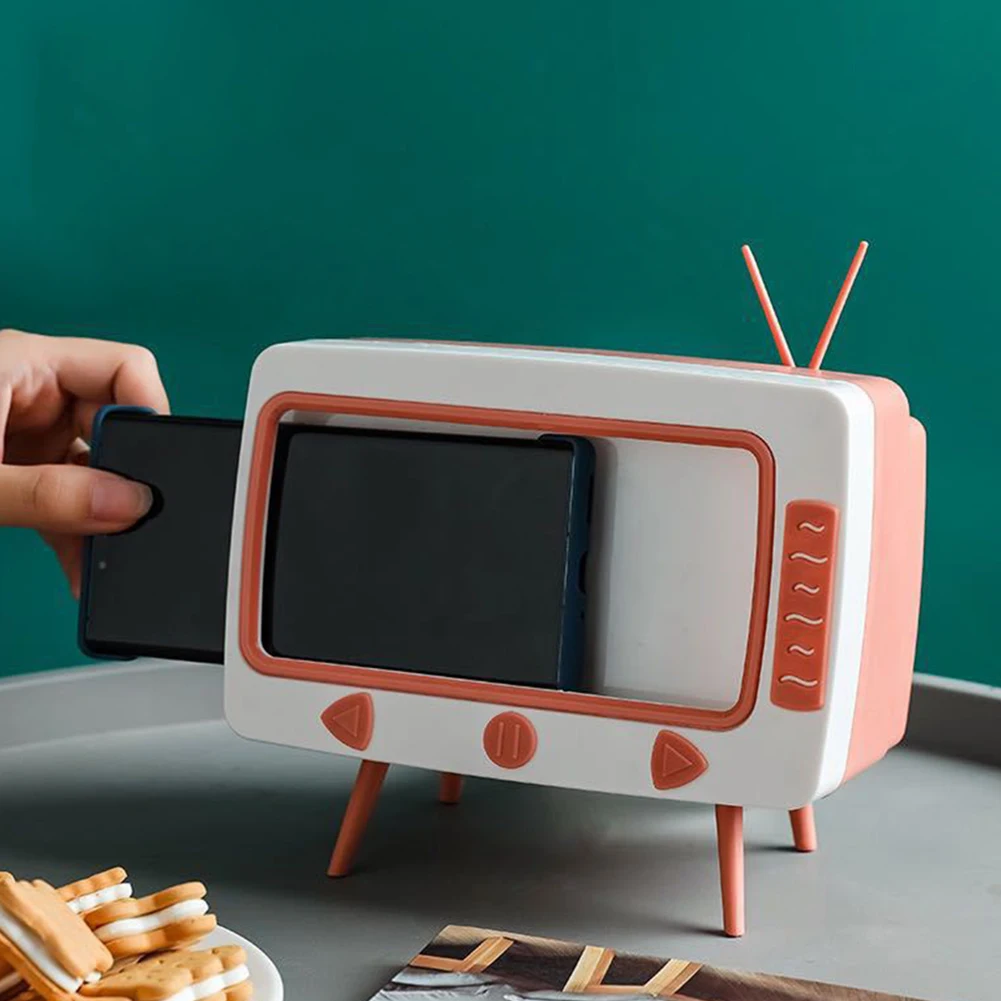TV Tissue Box Desktop Paper Holder Dispenser Storage Napkin Case Organizer with Mobile Phone Holder
TV Tissue Box Desktop Paper Holder Dispenser Storage Napkin Case Organizer with Mobile Phone Holder
