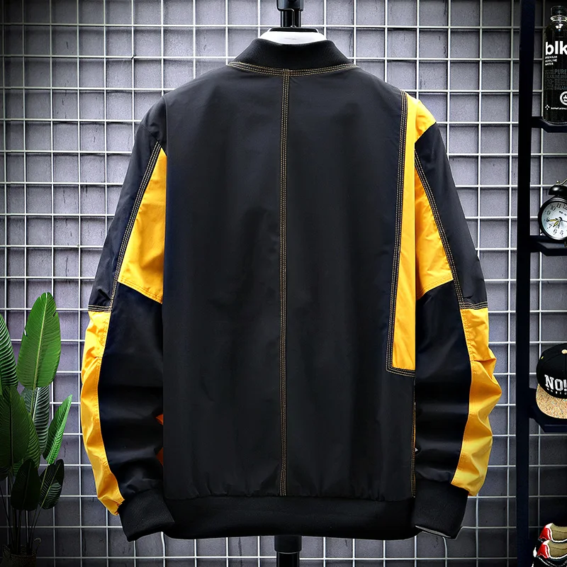 2020 Men Bomber Jacket Thin baseball Jackets Streetwear Male High Street Hip Hop Patchwork Jacket Coats Men's Clothing
2020 Men Bomber Jacket Thin baseball Jackets Streetwear Male High Street Hip Hop Patchwork Jacket Coats Men's Clothing