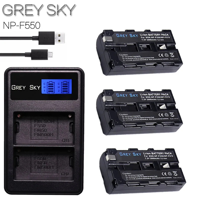 3 батареи + NP F530 F550 F570 зарядное устройство для Sony CCD SC55 TRV81 DCR TRV210 FD88 FD100 FD200 FD5 Hi