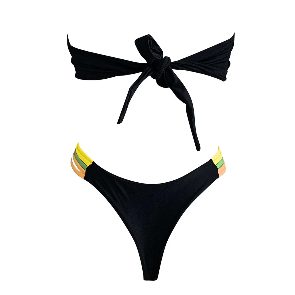 Women Swimwear Colored Stripes Bikini Set Push-up Padded Bra Bathing Beachwear Push Up Swimsuit Female Bathing Suits
Women Swimwear Colored Stripes Bikini Set Push-up Padded Bra Bathing Beachwear Push Up Swimsuit Female Bathing Suits