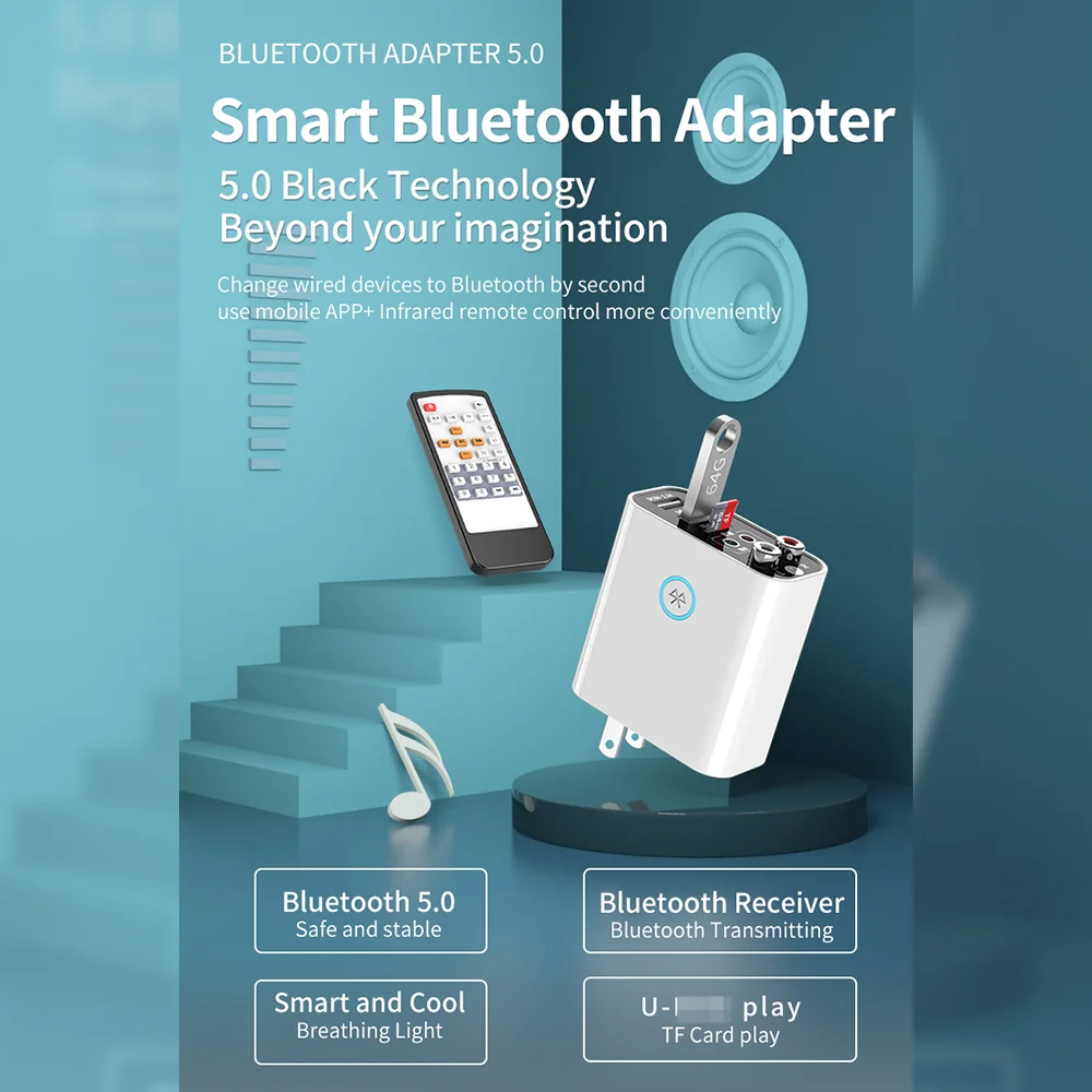 Bluetooth-адаптер K16 с поддержкой Bluetooth 5,0 и функцией быстрой зарядки 
Bluetooth-адаптер K16 с поддержкой Bluetooth 5,0 и функцией быстрой зарядки