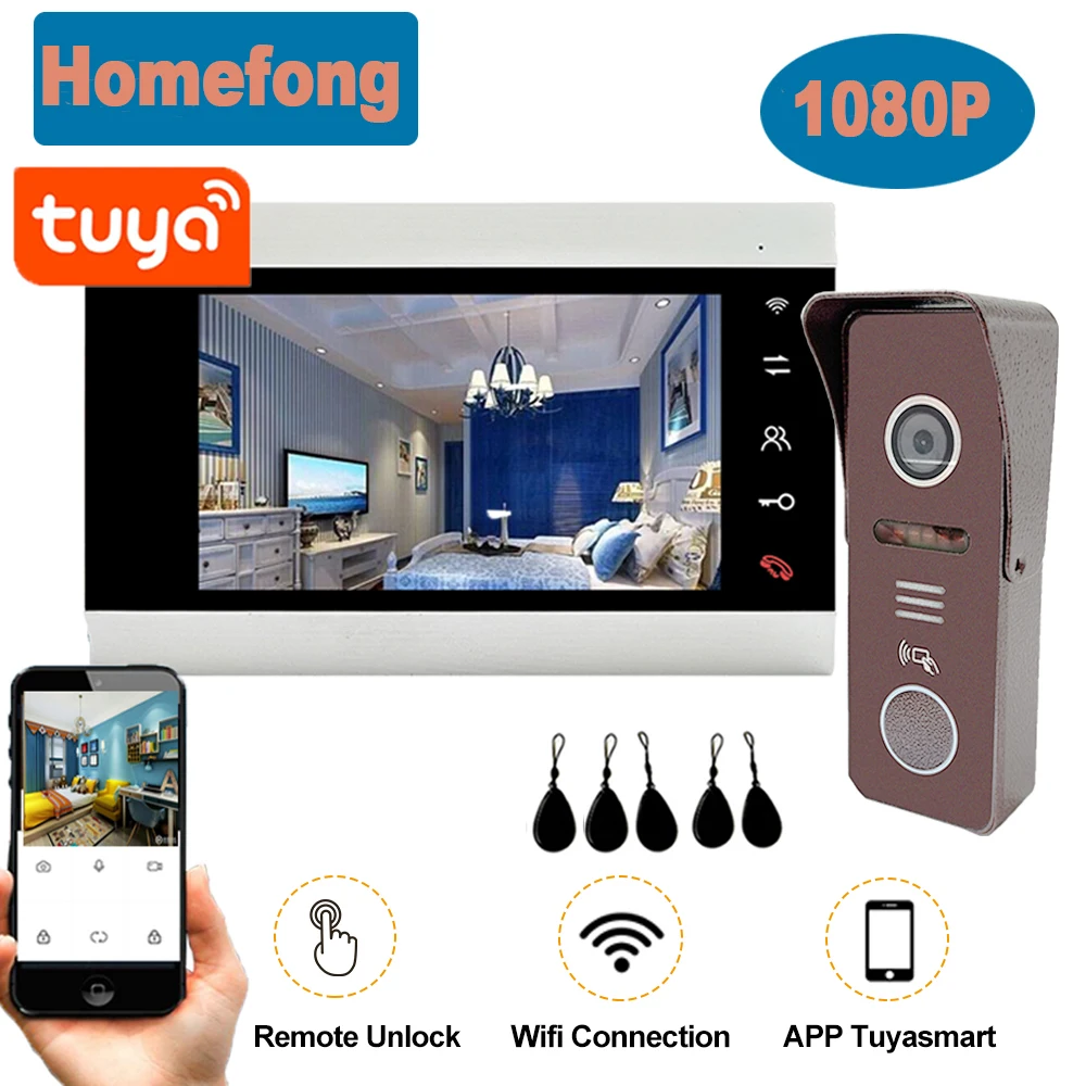 Homefong умная Беспроводная система, Wi-Fi видеодомофон, дверной звонок, камера 7 дюймов, монитор 1080p, наружная панель, RFID
Homefong умная Беспроводная система, Wi-Fi видеодомофон, дверной звонок, камера 7 дюймов, монитор 1080p, наружная панель, RFID