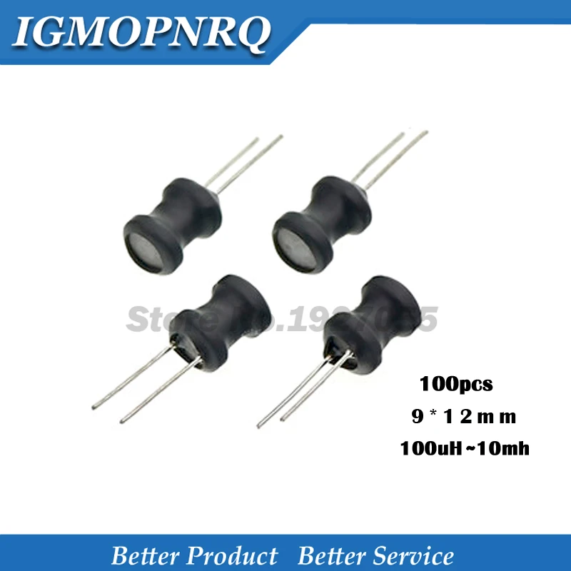100pcs Unshielded Wirewound DIP power Inductor 0912 (9*12mm) 100uH 220uH 330uH 470uH 1mH 2.2mH 3.3mH 4.7mH I-shaped inductance
100pcs Unshielded Wirewound DIP power Inductor 0912 (9*12mm) 100uH 220uH 330uH 470uH 1mH 2.2mH 3.3mH 4.7mH I-shaped inductance