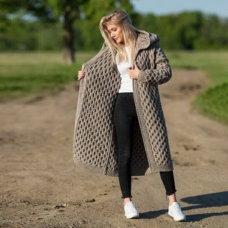 Lugentolo Sweaters Women Cardigan Knitted Autumn and Winter New Hooded Long Sleeve Casual Fashion Warm Plus Size S-5XL
Lugentolo Sweaters Women Cardigan Knitted Autumn and Winter New Hooded Long Sleeve Casual Fashion Warm Plus Size S-5XL