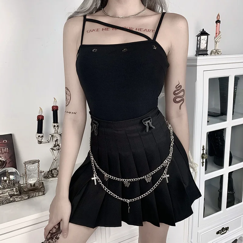 Bodycon Women Camis Streetwear Sexy Crop Tank Tops Summer Black Button Sleeveless Tops Female Black Slim Harajuku Casual Tees
Bodycon Women Camis Streetwear Sexy Crop Tank Tops Summer Black Button Sleeveless Tops Female Black Slim Harajuku Casual Tees