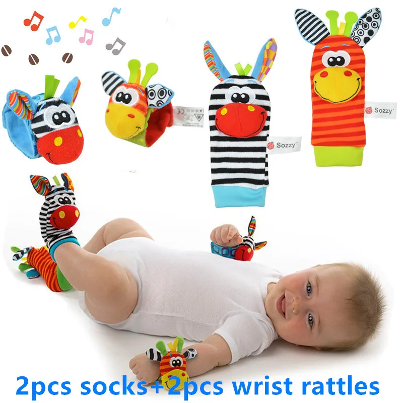 4pcs/lot Baby Rattles Toy 0-12 Months Wrist Strap Rattle Animal Socks Toys New Wristbands Infant Soft Handbells Hand Foot Socks
4pcs/lot Baby Rattles Toy 0-12 Months Wrist Strap Rattle Animal Socks Toys New Wristbands Infant Soft Handbells Hand Foot Socks