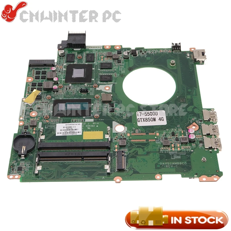 NOKOTION For HP ENVY 15 15-K 15T-K Laptop Motherboard 794987-601 794987-501 794987-001 DAY31AMB6C0 i7-5500U CPU GT850M 4G GPU 
NOKOTION For HP ENVY 15 15-K 15T-K Laptop Motherboard 794987-601 794987-501 794987-001 DAY31AMB6C0 i7-5500U CPU GT850M 4G GPU