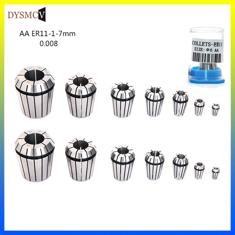 1 Units of high precision 0.008 ER11 spring Collet AA 1MM 2MM 3MM 4MM 5MM6MM7MMCNC lathe tool Spring Collet Chuck for drill mill
1 Units of high precision 0.008 ER11 spring Collet AA 1MM 2MM 3MM 4MM 5MM6MM7MMCNC lathe tool Spring Collet Chuck for drill mill