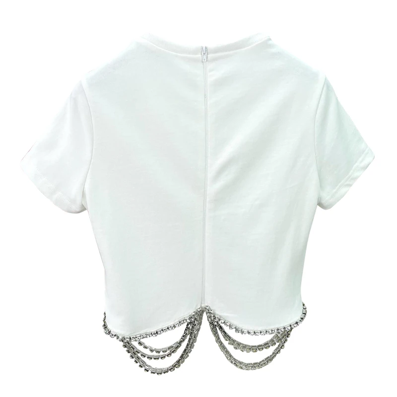 VGH Casual Black Slim T Shirt For Women O Neck Short Sleeve Korean Solid Patchwork Chain T Shirts Female 2021 Summer Fashion New
VGH Casual Black Slim T Shirt For Women O Neck Short Sleeve Korean Solid Patchwork Chain T Shirts Female 2021 Summer Fashion New