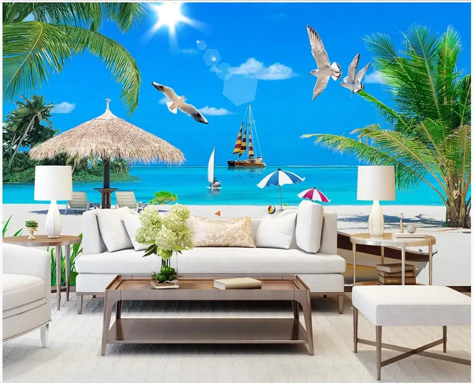 Custom photo wallpapers 3d wall mural wallpapers 3D beautiful Mediterranean sea view beach tree living room background wall
Custom photo wallpapers 3d wall mural wallpapers 3D beautiful Mediterranean sea view beach tree living room background wall