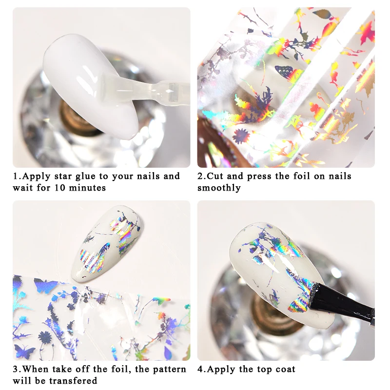 MSRUIOO 10Pcs/Set Holographic Nail 3D ButterflyLaser Nail Transfer Stickers Aurora Nail Art Foils Decal Transfer Decals Foils
MSRUIOO 10Pcs/Set Holographic Nail 3D ButterflyLaser Nail Transfer Stickers Aurora Nail Art Foils Decal Transfer Decals Foils