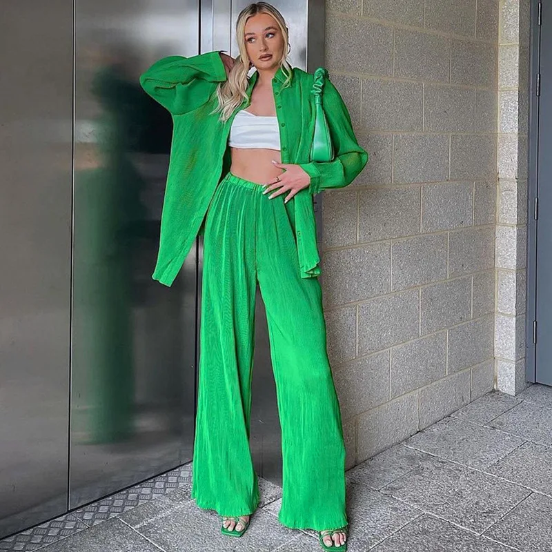 Loose Ribbed Women's Suit Tracksuit 2021 Fall Clothes for Women Long Sleeve Ruffles Shirt and Trouser Set Female Outfit Pantsuit
Loose Ribbed Women's Suit Tracksuit 2021 Fall Clothes for Women Long Sleeve Ruffles Shirt and Trouser Set Female Outfit Pantsuit