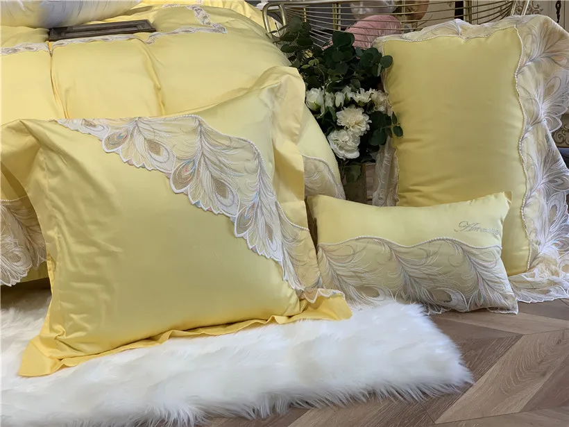 Feather Lace Edge Princess Duvet Cover Set Queen King size 4/7 Pcs Luxury Egyptian Cotton Bedding Set Bed sheet set Pillow case
Feather Lace Edge Princess Duvet Cover Set Queen King size 4/7 Pcs Luxury Egyptian Cotton Bedding Set Bed sheet set Pillow case