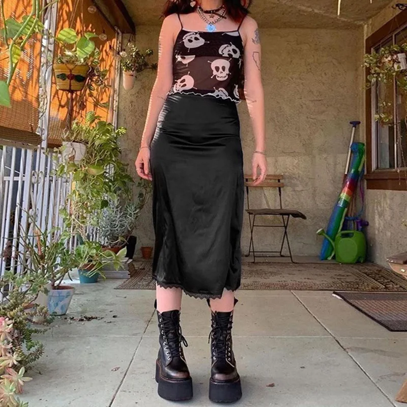 Gothic Y2K Black Summer Skirt Women Harajuku Streetwear Vintage Lace Sexy High Waist Skirt Aesthetic Elegant Patchwork Skirts
Gothic Y2K Black Summer Skirt Women Harajuku Streetwear Vintage Lace Sexy High Waist Skirt Aesthetic Elegant Patchwork Skirts
