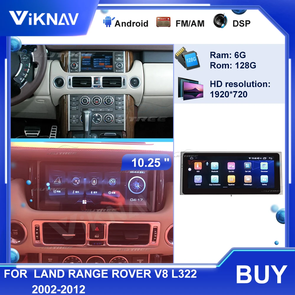 

10.25 inch radio For Land Range Rover V8 L322 2002-2012 car Gps navigation Multimedia Player Radio Android 10 stereo reciever