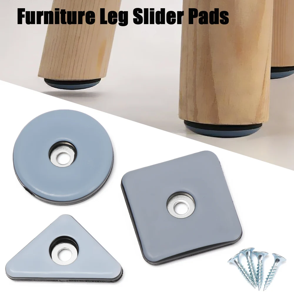 Hot Sale 8Pcs Slider Pad Easy Move Heavy Chair Table Bases Protector Leg Anti-abrasion Floor Mat Furniture Hardware with Screws - купить по