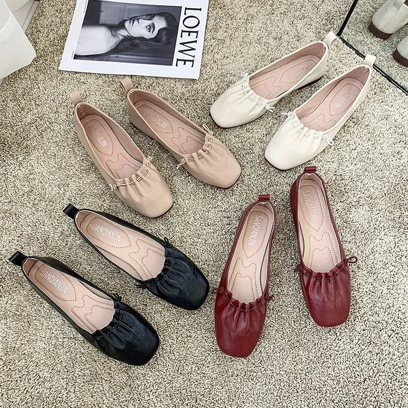 2021 Wine Red Square Toe Flats Women's New Leather Pleated Lace Up Flat Driving Shoes Ladies Loafers Slip On Shoes Woman Flats
2021 Wine Red Square Toe Flats Women's New Leather Pleated Lace Up Flat Driving Shoes Ladies Loafers Slip On Shoes Woman Flats