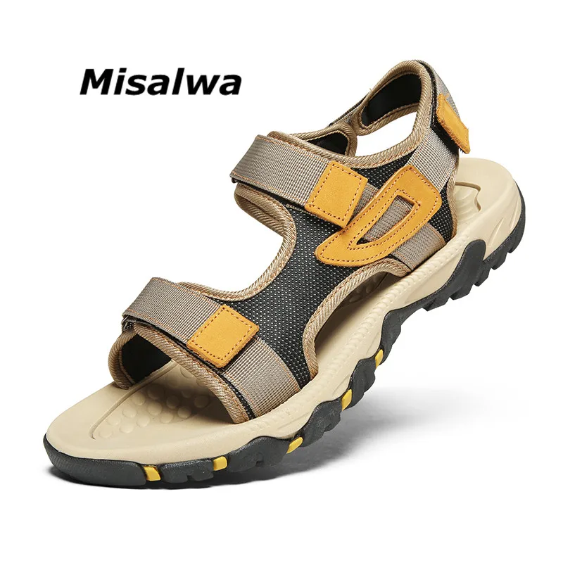 

Misalwa Hot Sale Summer Sandals Mens Big Size 39-47 Outdoor Beach Casual Shoes Fashion Dropshipping Khaki Blue