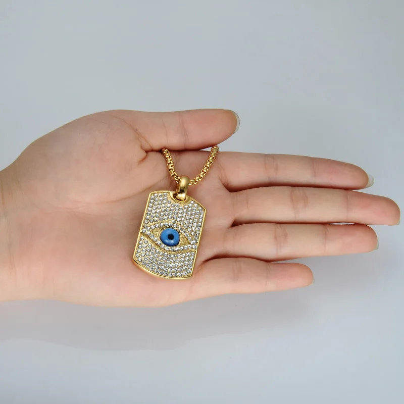 HIP Hop Gold Color Stainless Steel Bling Iced Out Rope Chain The Turkish Evil Eye Pendants & Necklaces for Men Jewelry
HIP Hop Gold Color Stainless Steel Bling Iced Out Rope Chain The Turkish Evil Eye Pendants & Necklaces for Men Jewelry