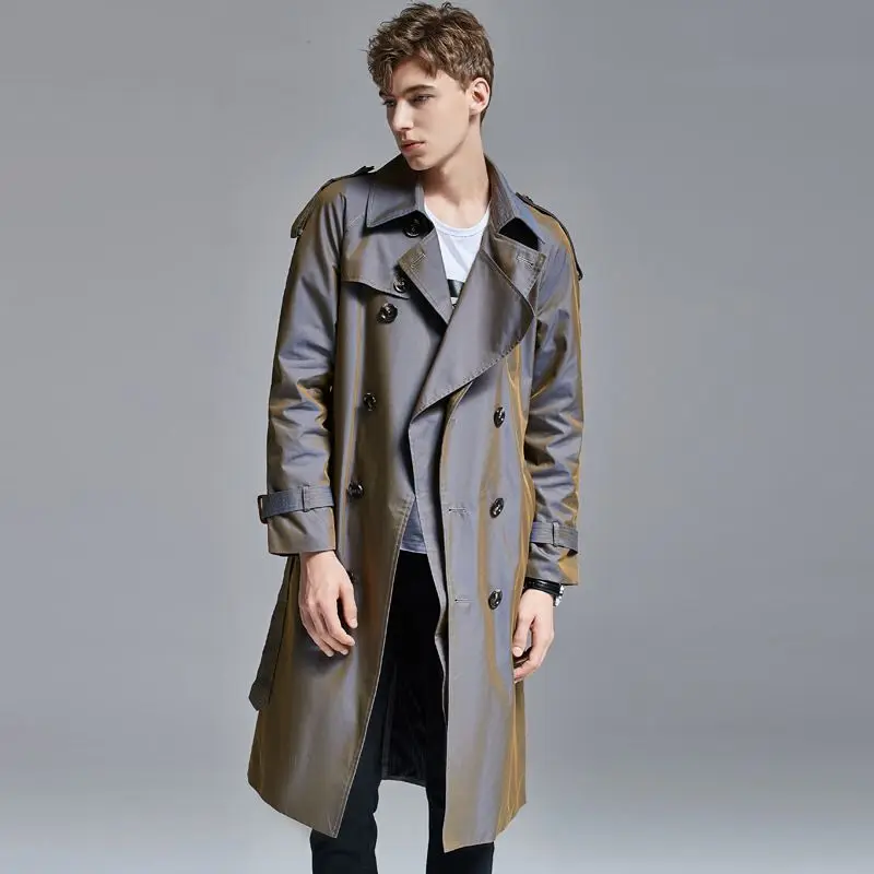 Chameleon trench coat over the knee men's jacket 2021 spring and autumn new belt was thin coat large size
Chameleon trench coat over the knee men's jacket 2021 spring and autumn new belt was thin coat large size
