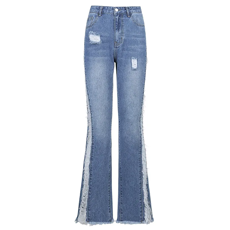 Fashion Street Women's Denim Personality Side Hole Stitching Contrast Color Flared High Waist Slim Jeans 2021 New Casual Pants
Fashion Street Women's Denim Personality Side Hole Stitching Contrast Color Flared High Waist Slim Jeans 2021 New Casual Pants