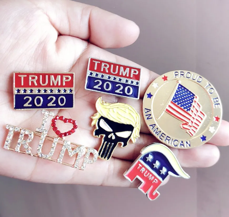 Брошь с эмалью в виде символа Трампа Chereda 2020 брошь для покера куртки рюкзака