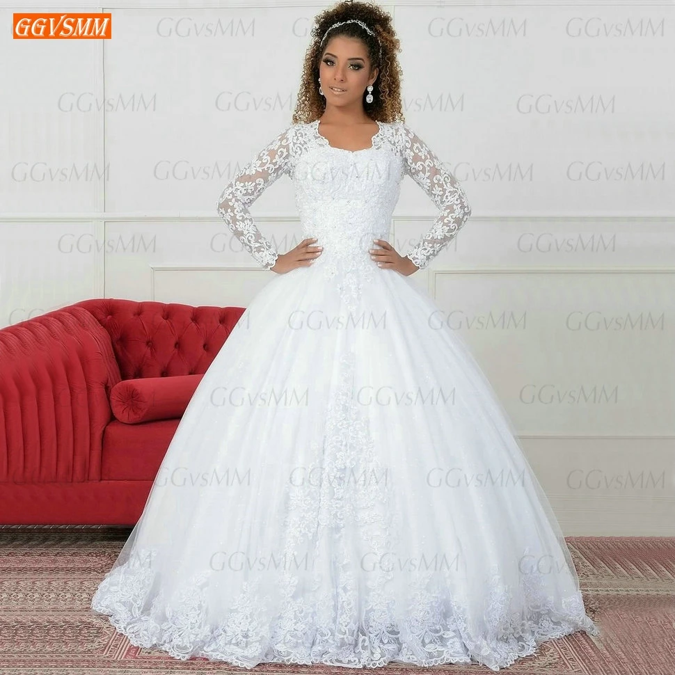 Fashion Long Sleeves Wedding Dresses 2020 White Lace Appliqus Tulle Ball Gown Bride Dress Boho Women Custom Made Robe De Mariage
Fashion Long Sleeves Wedding Dresses 2020 White Lace Appliqus Tulle Ball Gown Bride Dress Boho Women Custom Made Robe De Mariage
