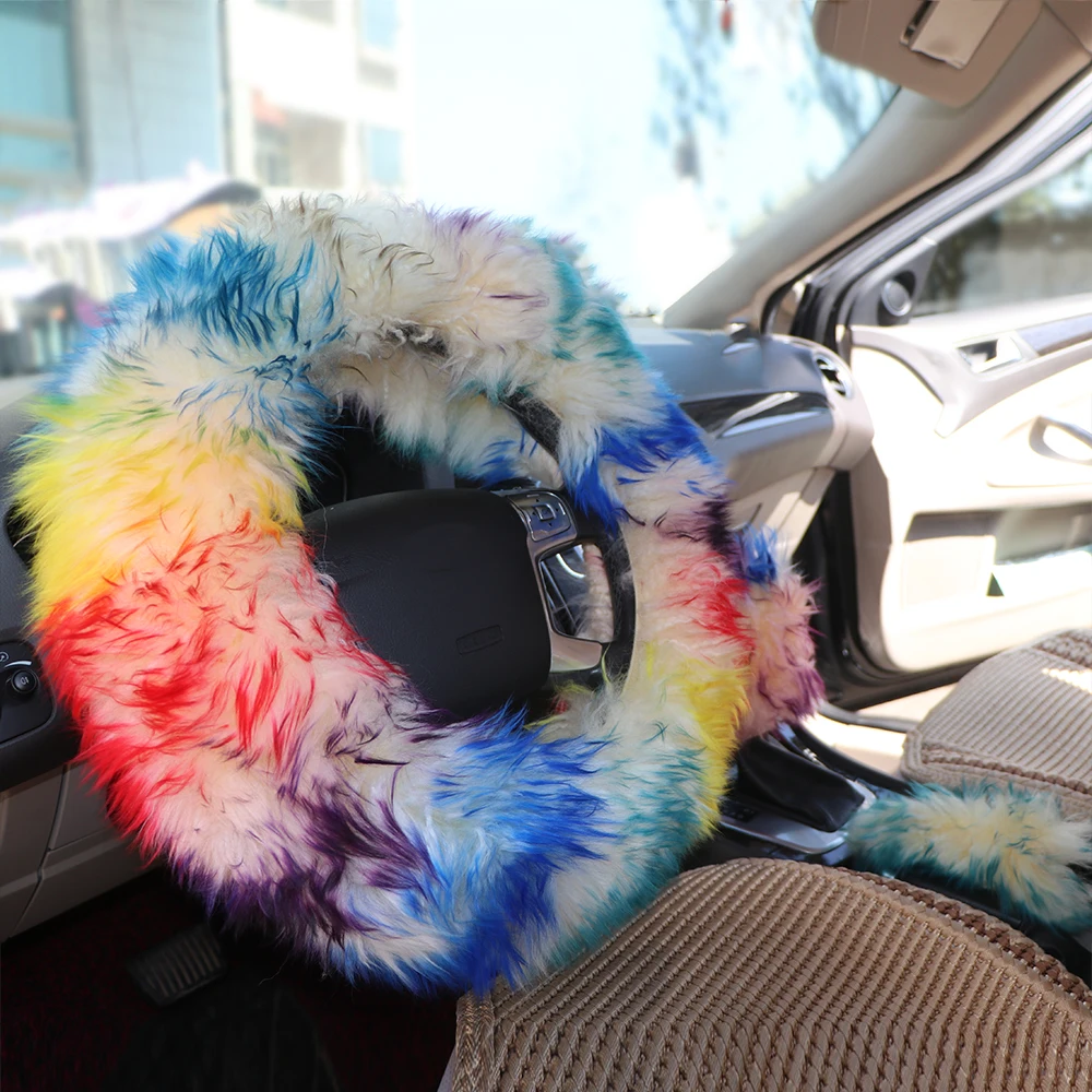 3PCS Fur Steering Wheel Cover Set Real Sheepskin Auto Plush Warm Fluffy Fuzzy Car Accessories for Women Girl
3PCS Fur Steering Wheel Cover Set Real Sheepskin Auto Plush Warm Fluffy Fuzzy Car Accessories for Women Girl
