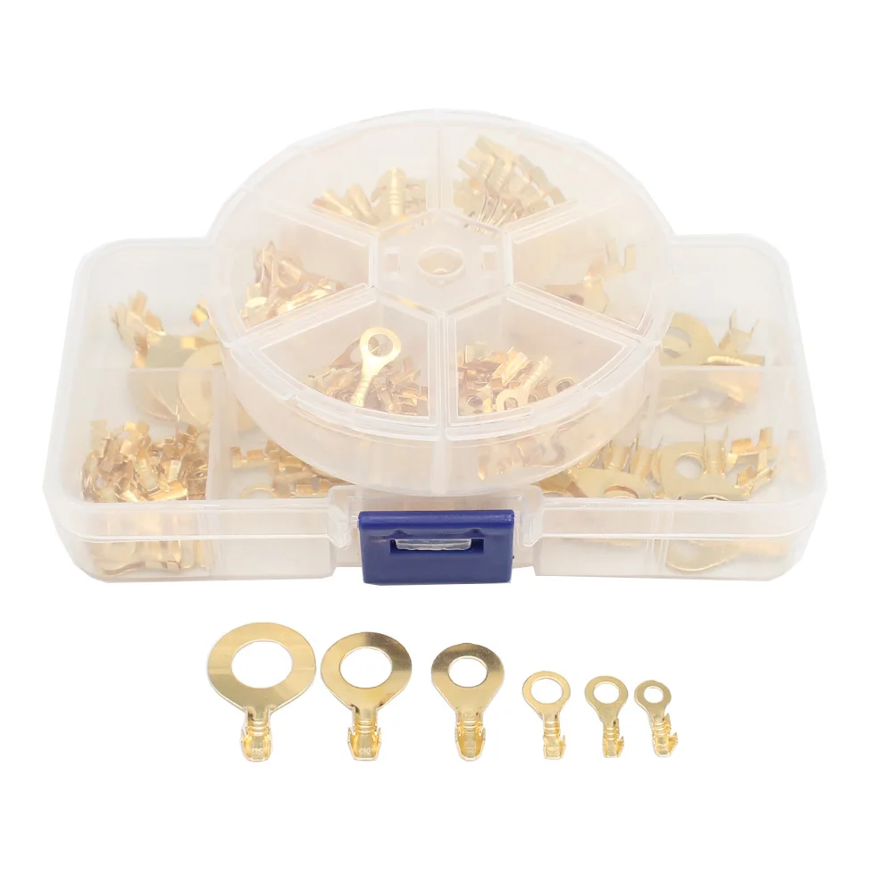 75/150pcs/set Round Terminal Block DJ431 O-type Lugs Terminals Cold-Pressed Connector Copper Tab Wiring Nose Combination Set
75/150pcs/set Round Terminal Block DJ431 O-type Lugs Terminals Cold-Pressed Connector Copper Tab Wiring Nose Combination Set