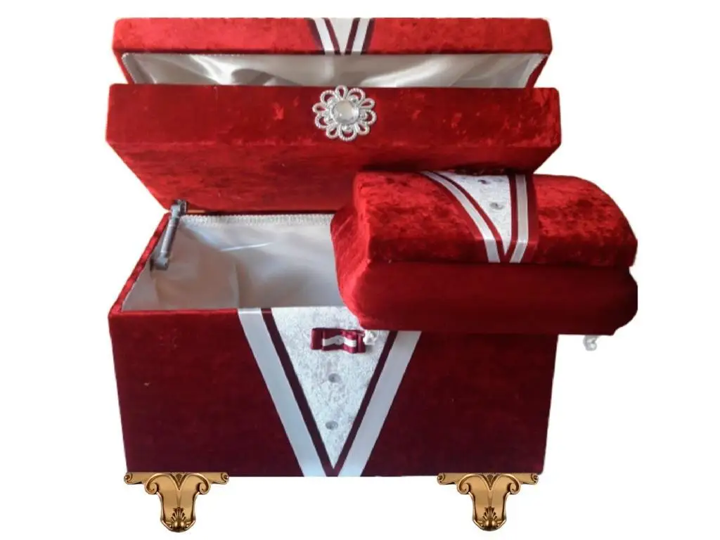 Groom Figured 2 Compartments 2 Li Dower chest Burgundy
