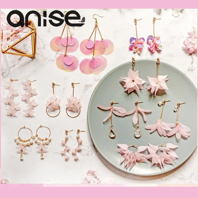 New Style Fashion Flower Long Earrings Jewelry Findings Petal Dangle Earrings DIY Jewelry Package For Gift Handmade Making
New Style Fashion Flower Long Earrings Jewelry Findings Petal Dangle Earrings DIY Jewelry Package For Gift Handmade Making