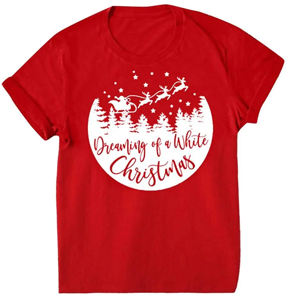 Women's Casual Christmas Letter Printed Short Sleeve T-Shirt Tops New Shirts Summer 2020 Pure Cotton Breathable Crew Neck Tshirt
Women's Casual Christmas Letter Printed Short Sleeve T-Shirt Tops New Shirts Summer 2020 Pure Cotton Breathable Crew Neck Tshirt