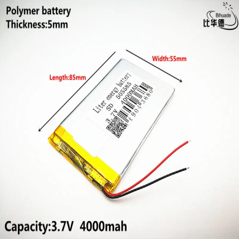 Liter energy battery Good Qulity 3.7V,4000mAH,505585 Polymer lithium ion / Li-ion battery for TOY,POWER BANK,GPS,mp3,mp4
Liter energy battery Good Qulity 3.7V,4000mAH,505585 Polymer lithium ion / Li-ion battery for TOY,POWER BANK,GPS,mp3,mp4
